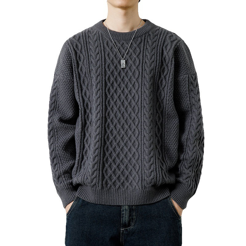 Round Neck Sweater Knitwear Men's Knitted Sweater