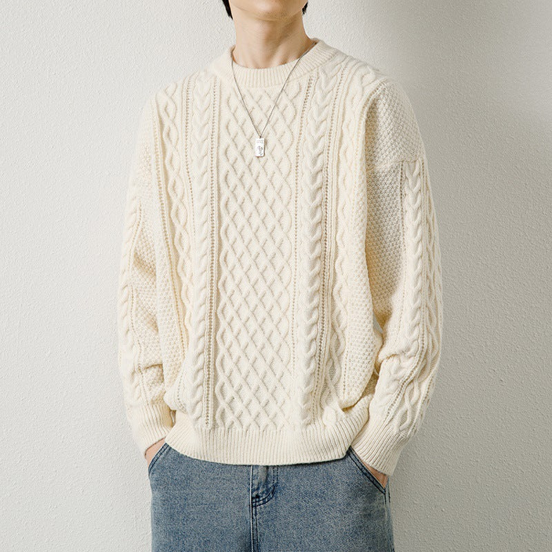 Round Neck Sweater Knitwear Men's Knitted Sweater